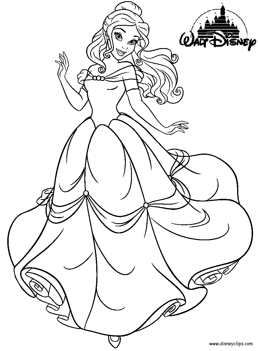 Free Disney Coloring Pages Belle, Download Free Disney Coloring ...