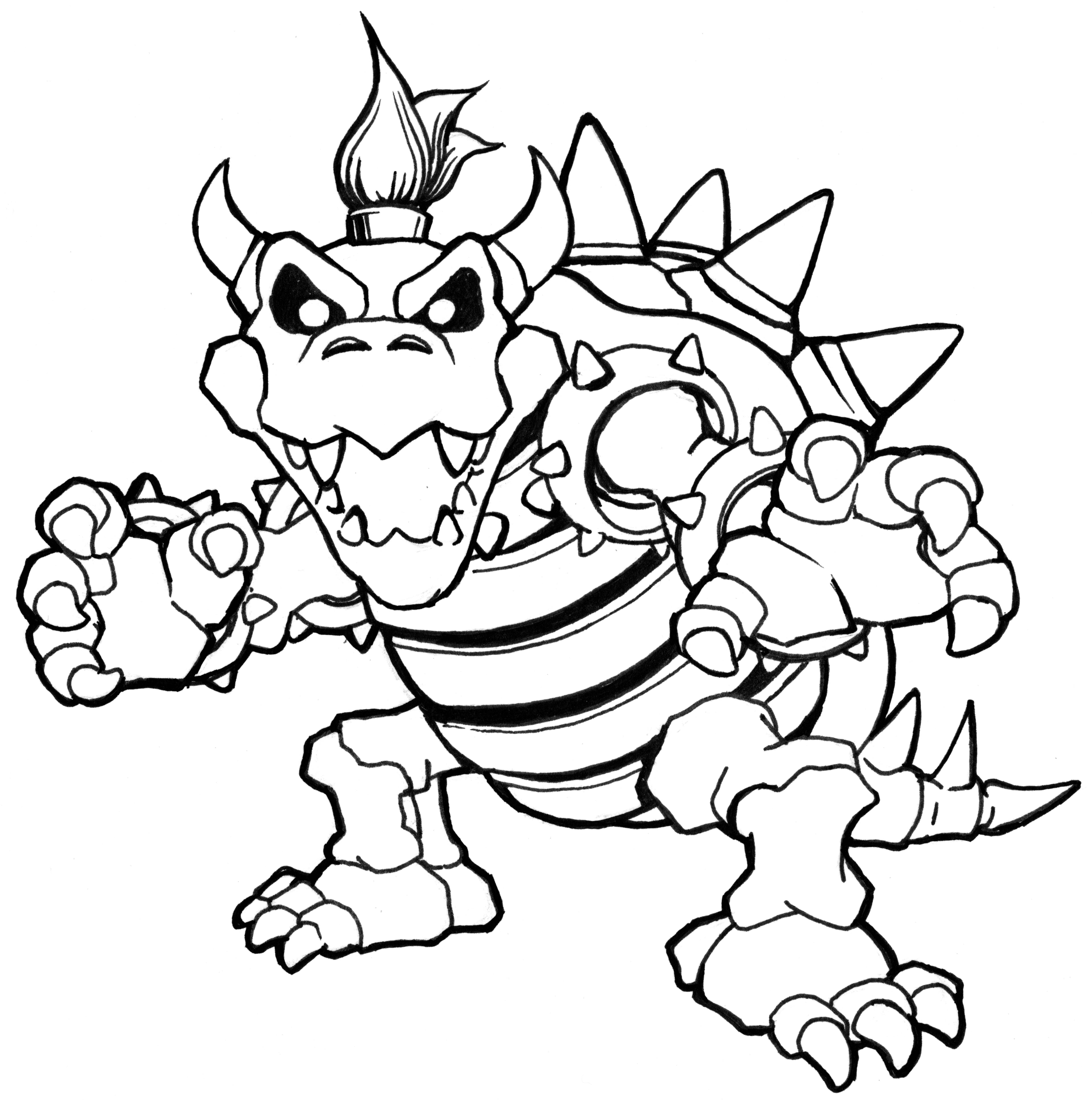 Bowser Coloring Pages Excellent | Coloring pages