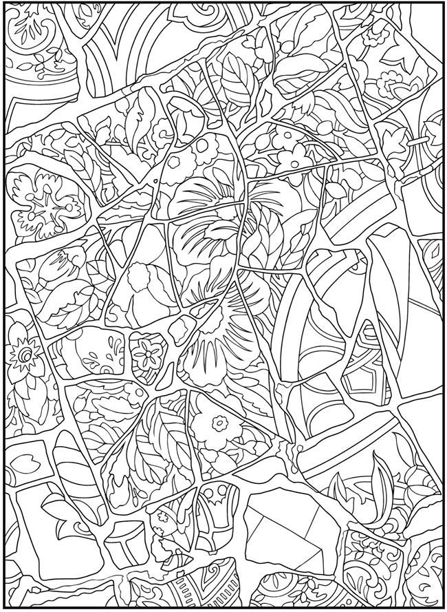 Mosaic Coloring Pages difficult coloring pages older kids Hard