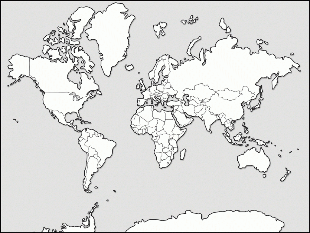 World Map Outline Detailed Clip Art Library