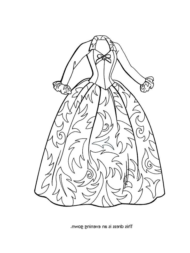 Coloring Pages Of Fancy Dresses | High Quality Coloring Pages