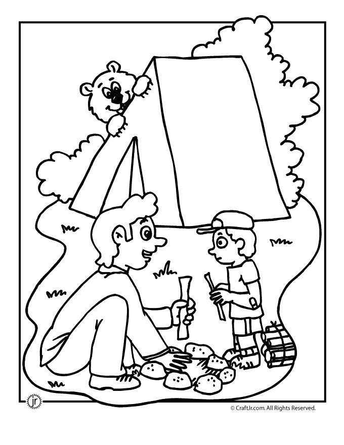 coloring pages for summer camp