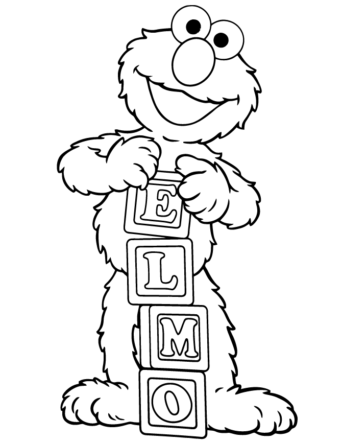 Elmo From Sesame Street Coloring Page | HM Coloring Pages