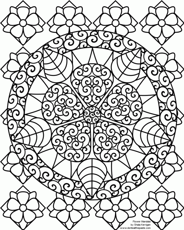 Mandala Floral Coloring Page Coloring Pages 