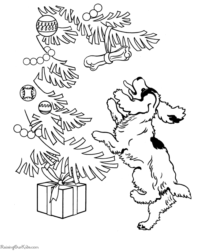 Free Christmas Puppy Coloring Pages, Download Free Christmas Puppy