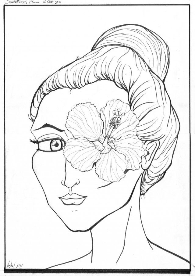 Hibiscus Coloring Pages WallPho Hibiscus Coloring