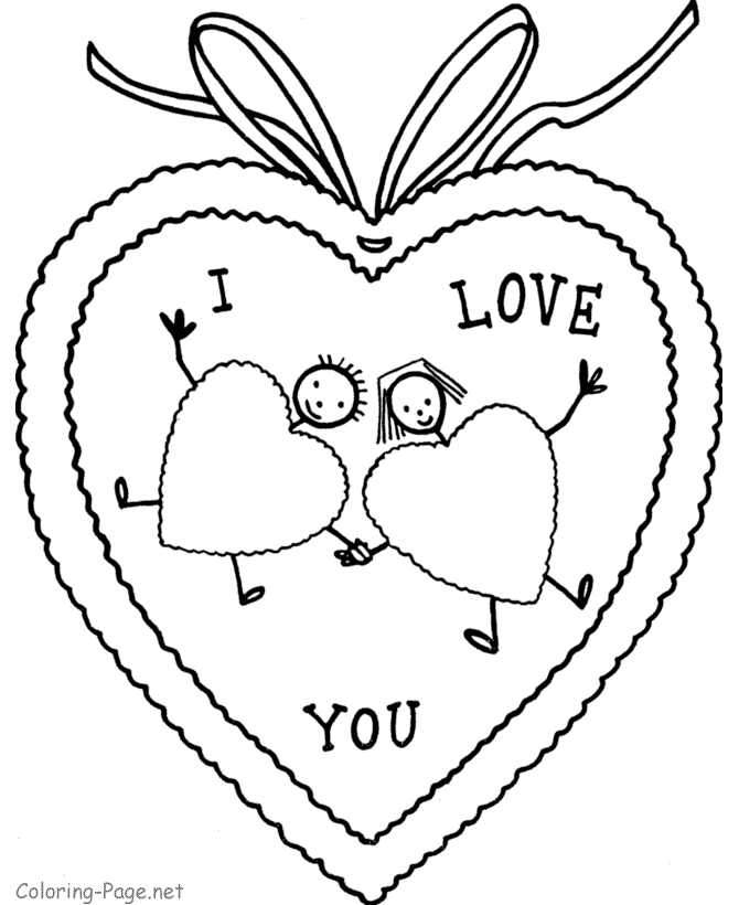 Valentine Coloring sheet - I Love You