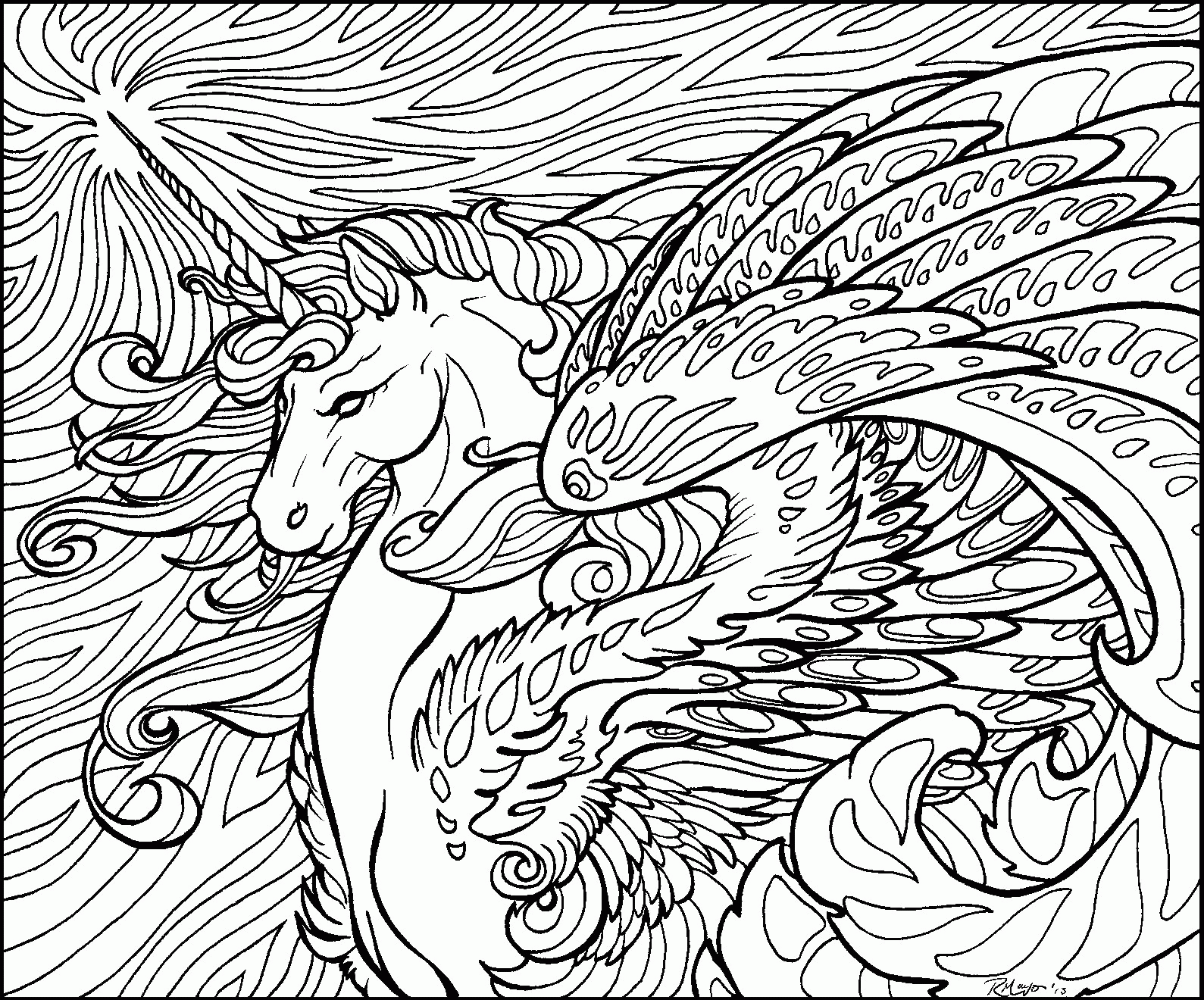 free printable unicorn coloring pages for adults   Clip Art Library