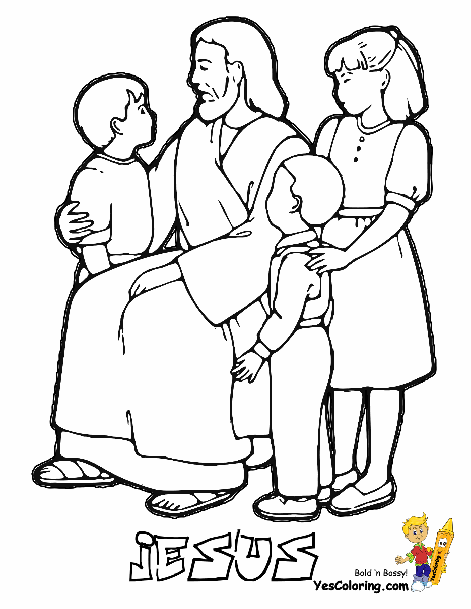 Kids Jesus Risen with Holes in Hands Coloring Pages