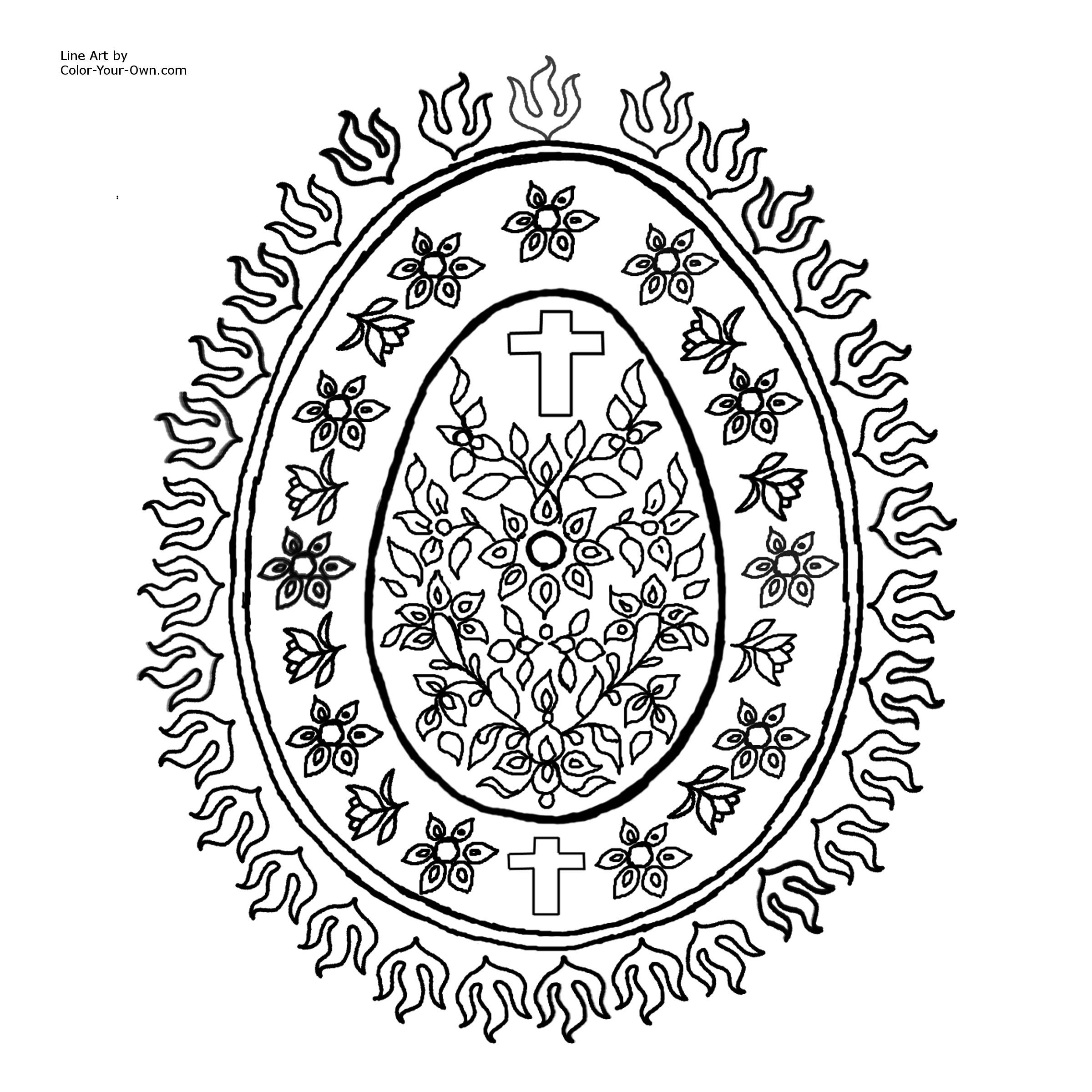  Detailed Cross Coloring Pages - Easter Cross Coloring