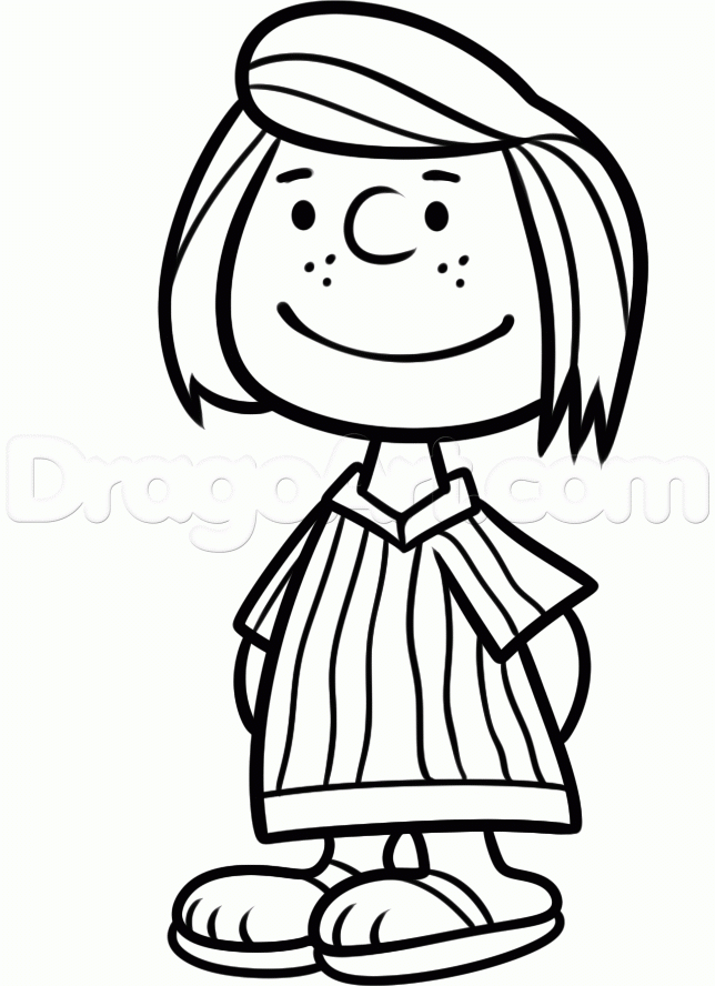 Printable Peppermint Patty Coloring Pages Designs Canvas, Simple