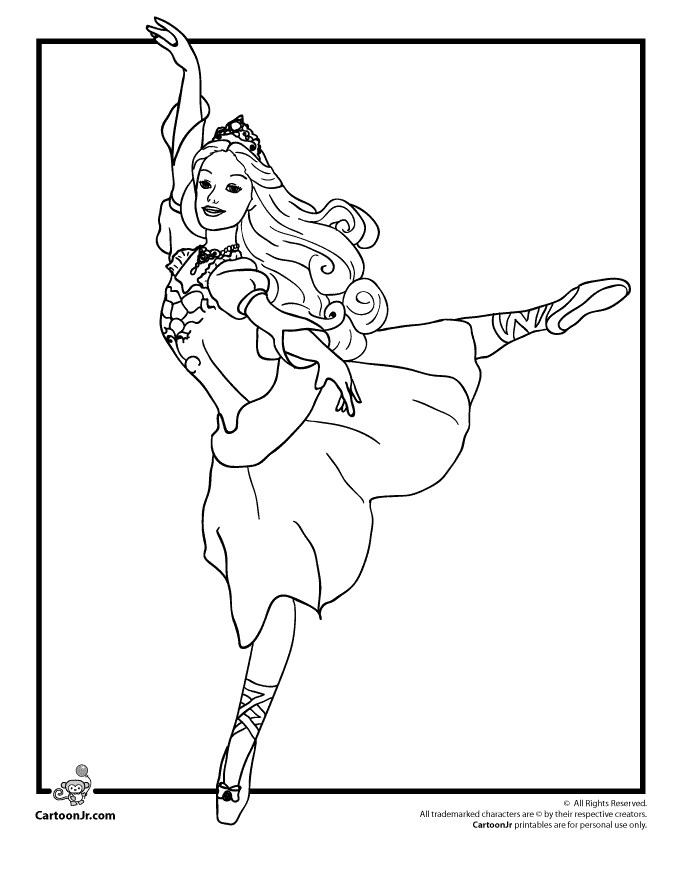Free Barbie Ballerina Coloring Pages, Download Free Barbie Ballerina