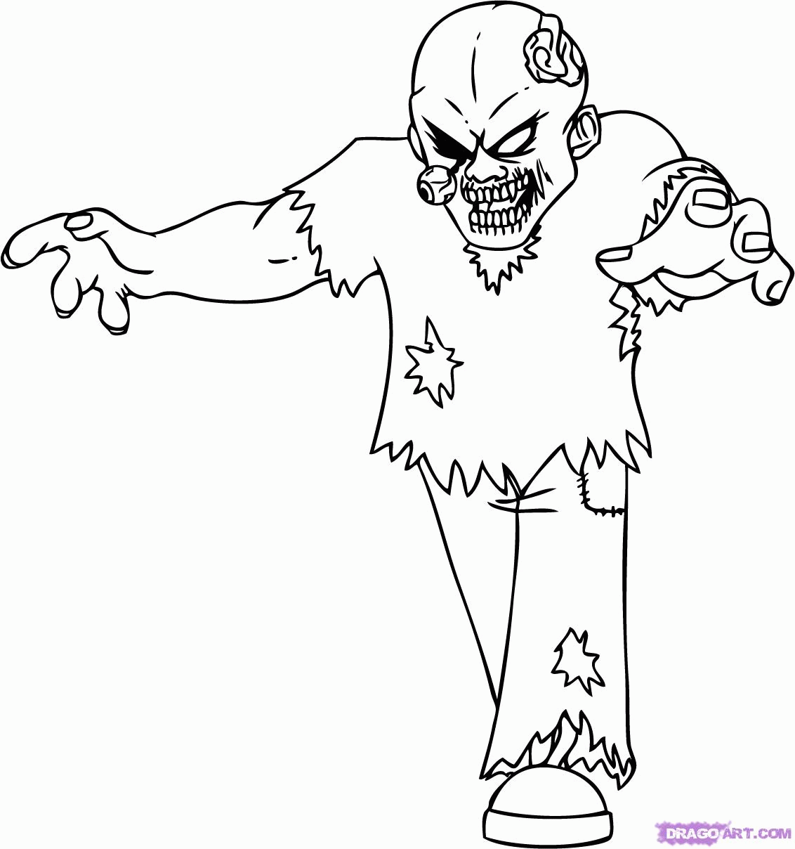 Cartoon Zombie Drawing Easy Clip Art Library