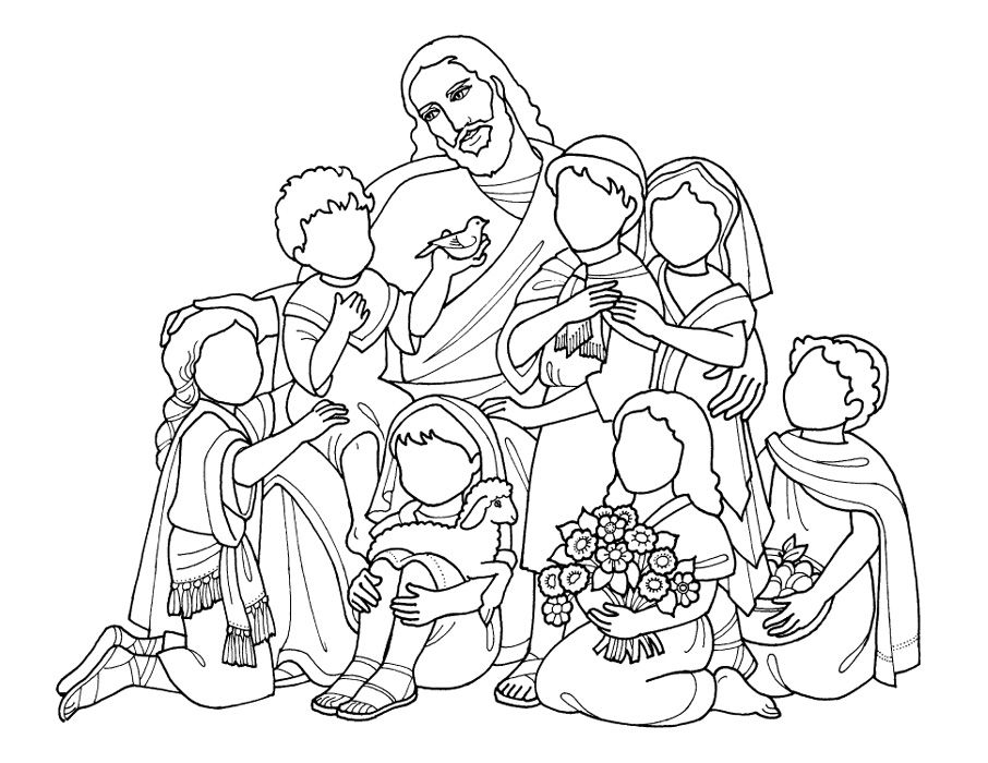 Coloring Pages Of Jesus With Children Az Color | Nest