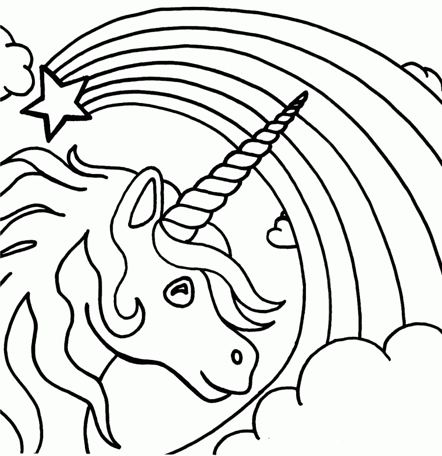 Free Unicorn Rainbow Coloring Pages, Download Free Unicorn Rainbow ...