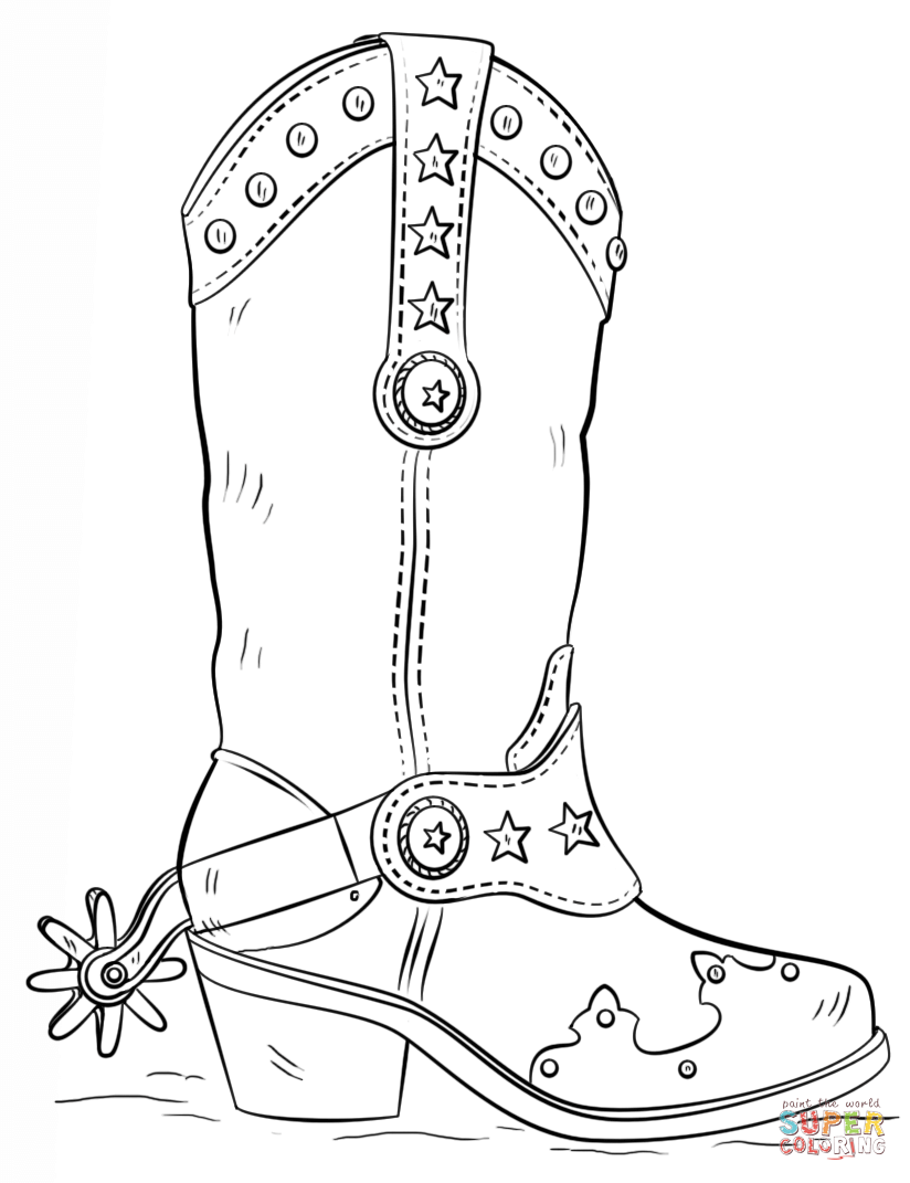 Cowboy Boot coloring page | Free Printable Coloring Pages