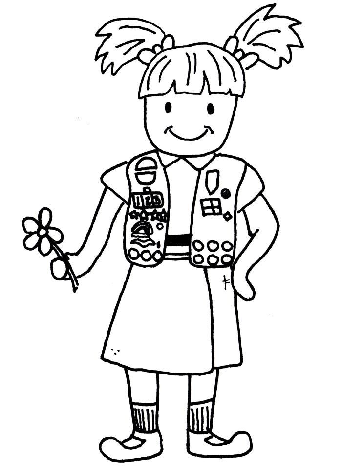 Girl Scout Daisy Black And White Clipart - Clipart Kid