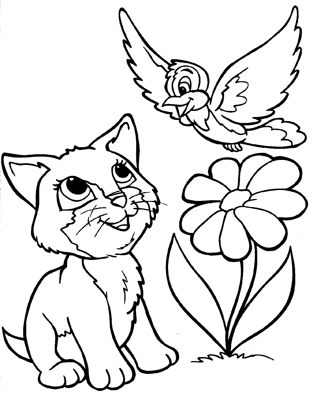 cat coloring pages for kids - Clip Art Library