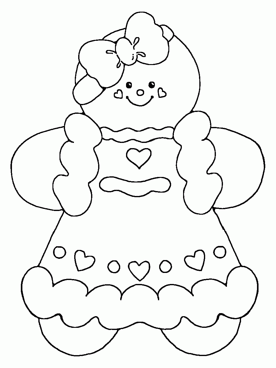 Gingerbread Boy And Girl Coloring Pages