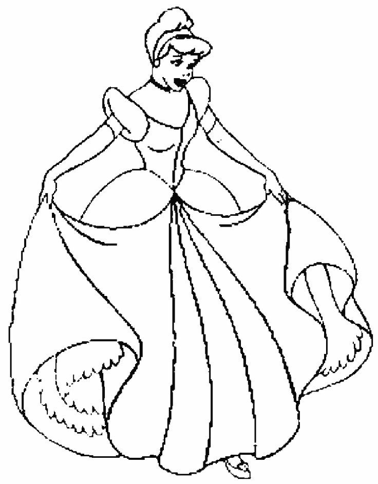 Cinderella coloring page: Cinderella scrubbing the floor
