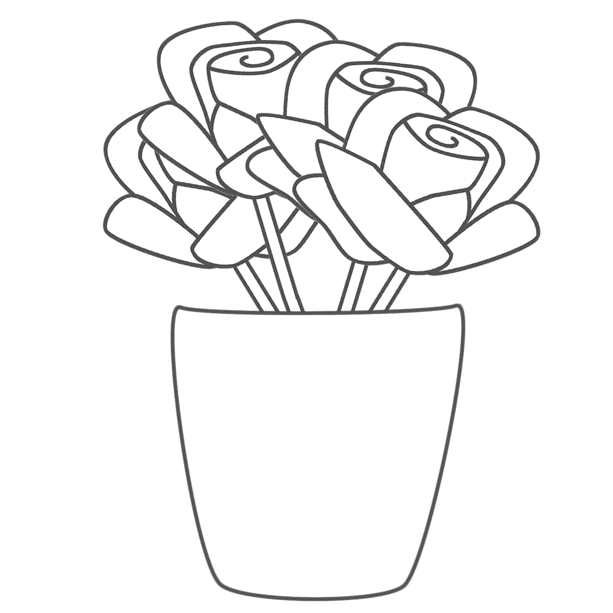 Free Vase And Flowers Coloring Page, Download Free Vase And Flowers