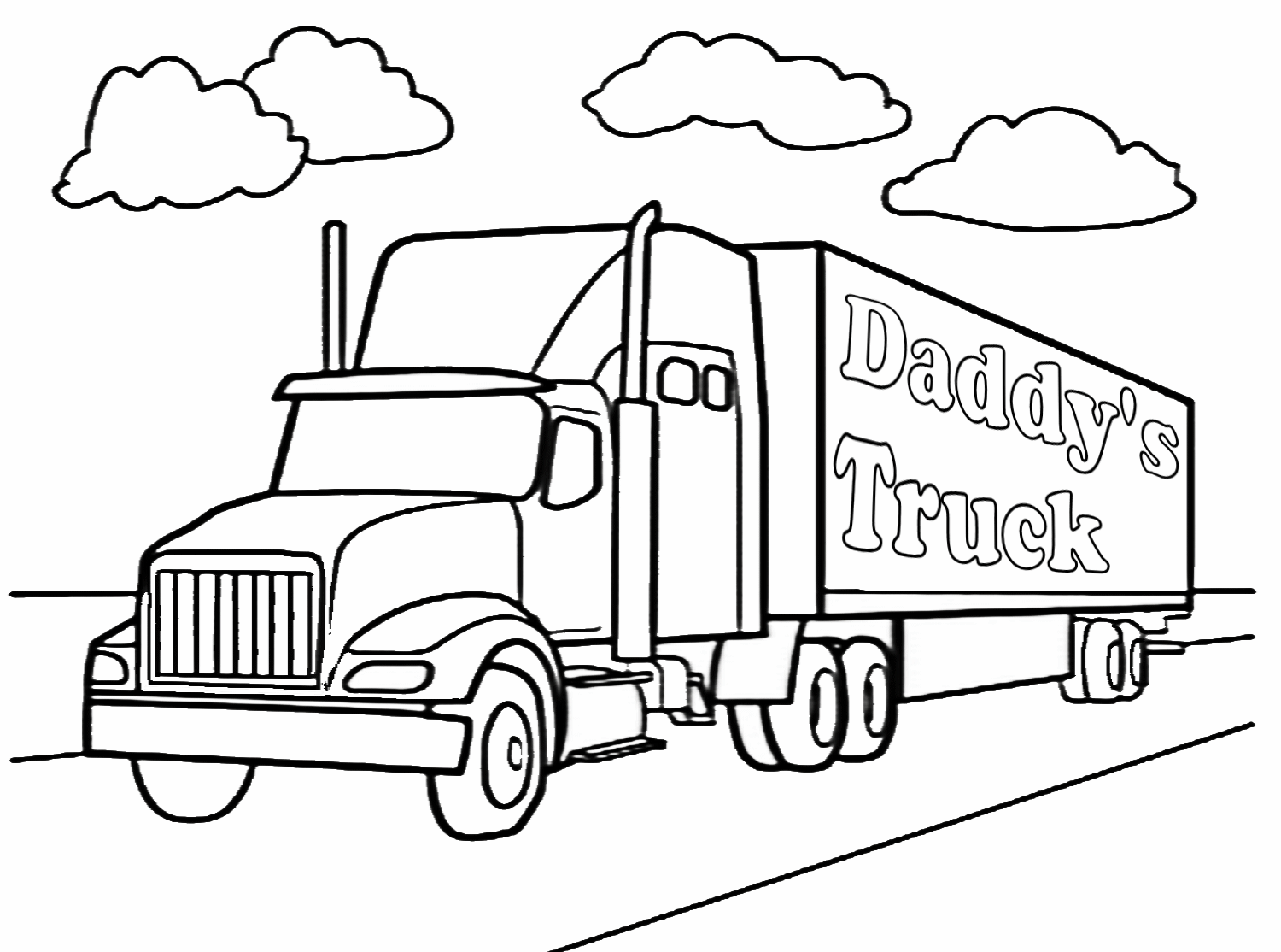 Semi Truck Coloring Sheet Clip Art Library