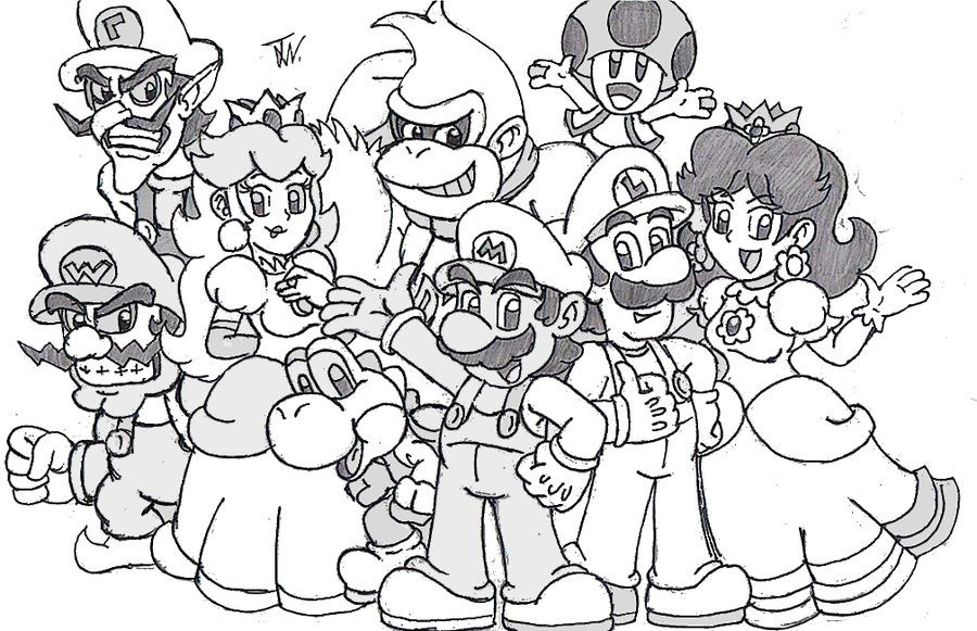 all super mario characters coloring pages