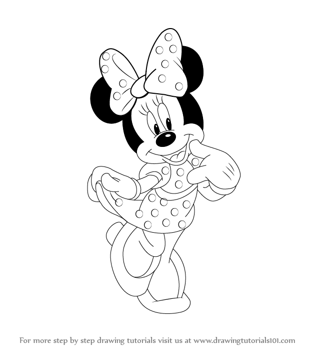 Learn How to Draw Minnie Mouse (Minnie Mouse) Step by Step