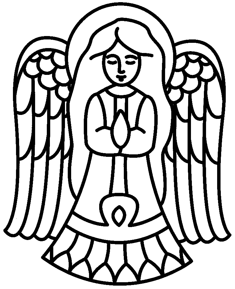 Free Angel Coloring Page Christmas Simple Download Free Angel Coloring 