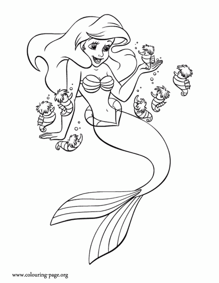 Printable Mermaid| Coloring Pages for Kids Baby Mermaid