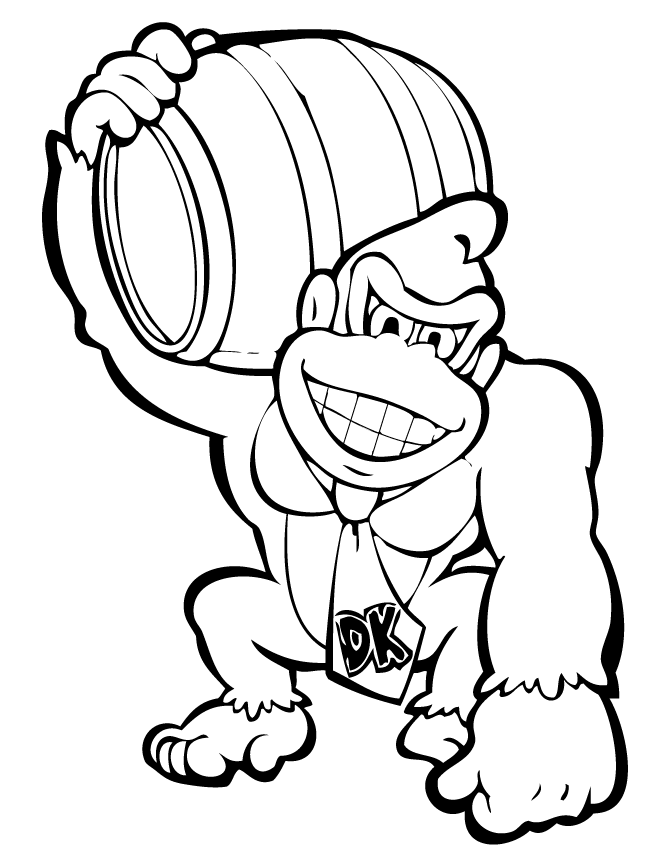Donkey Kong Coloring Page | Coloring Pages for Kids and for Adults