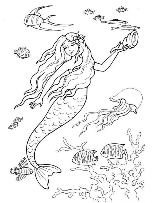 coloring pages on Clipart-library | Little Mermaids