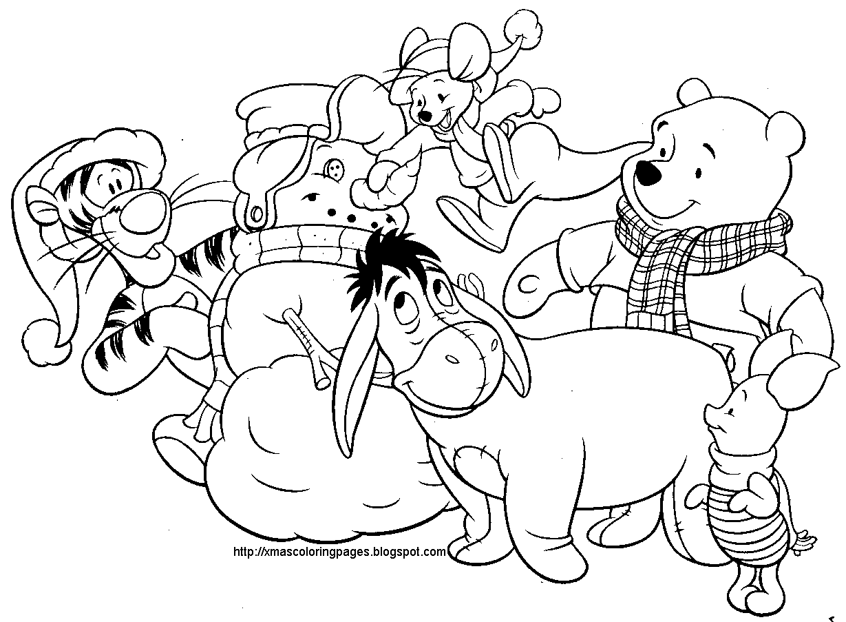 Free Disney Cartoon Characters Coloring Pages Christmas, Download Free