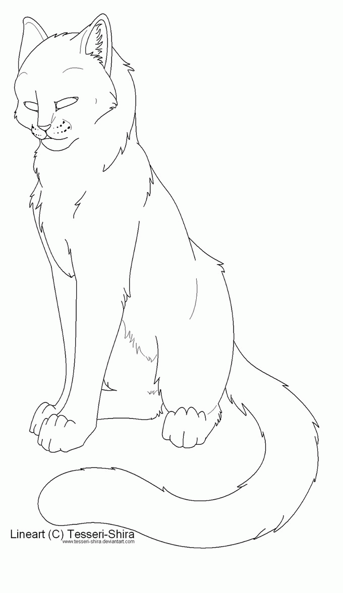 sad warrior cat outlines