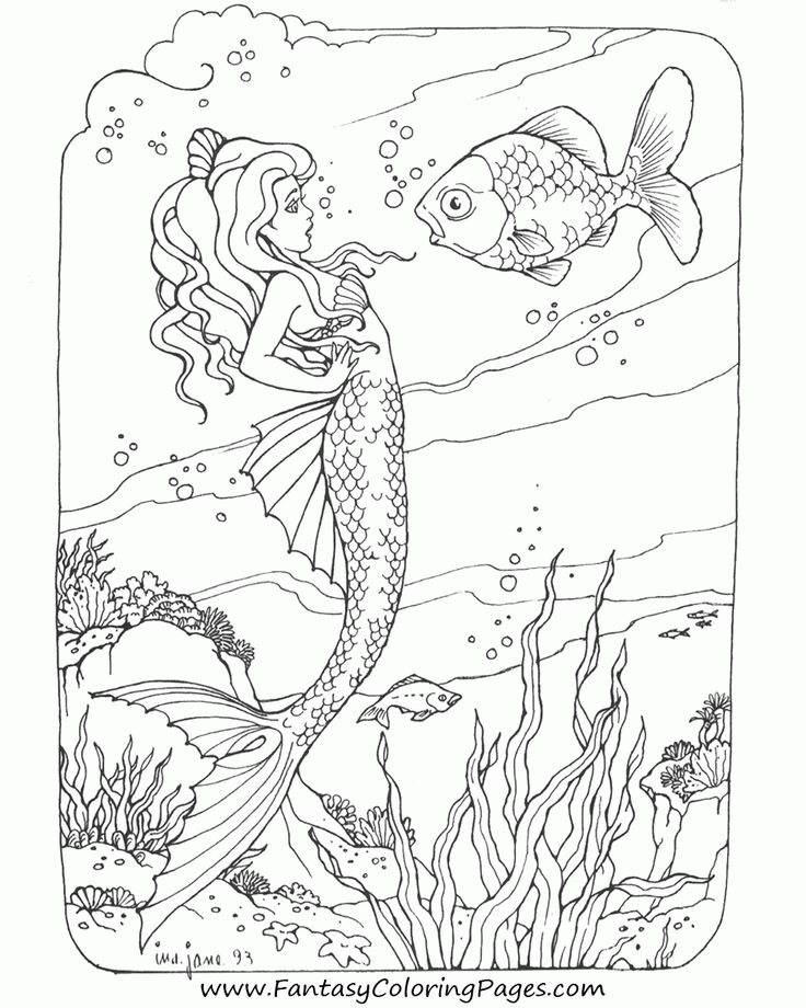 Reading Mermaid Series 2 5 Digital Mermaid Coloring