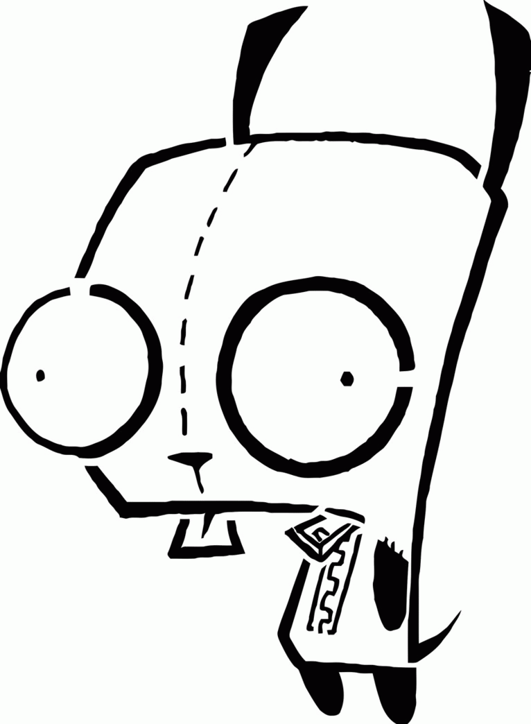 invader zim coloring pages zim and gir