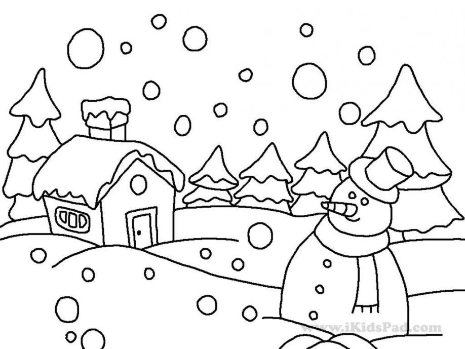 Free Printable Winter Scene Coloring Pages Disney Winter Coloring