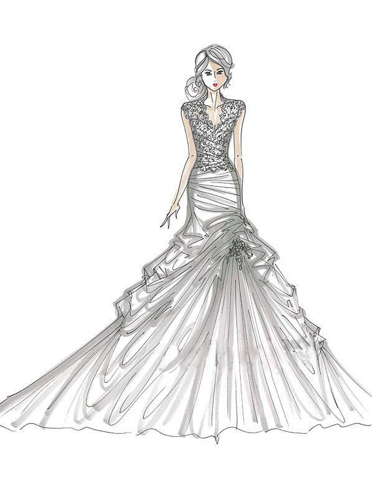 Of Wedding Dresses | Coloring Pages for Kids and for Adults