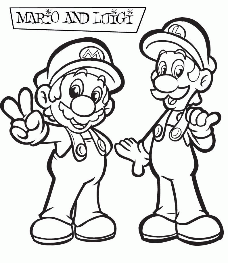 Printable Luigi Coloring Pages |Free coloring on Clipart Library