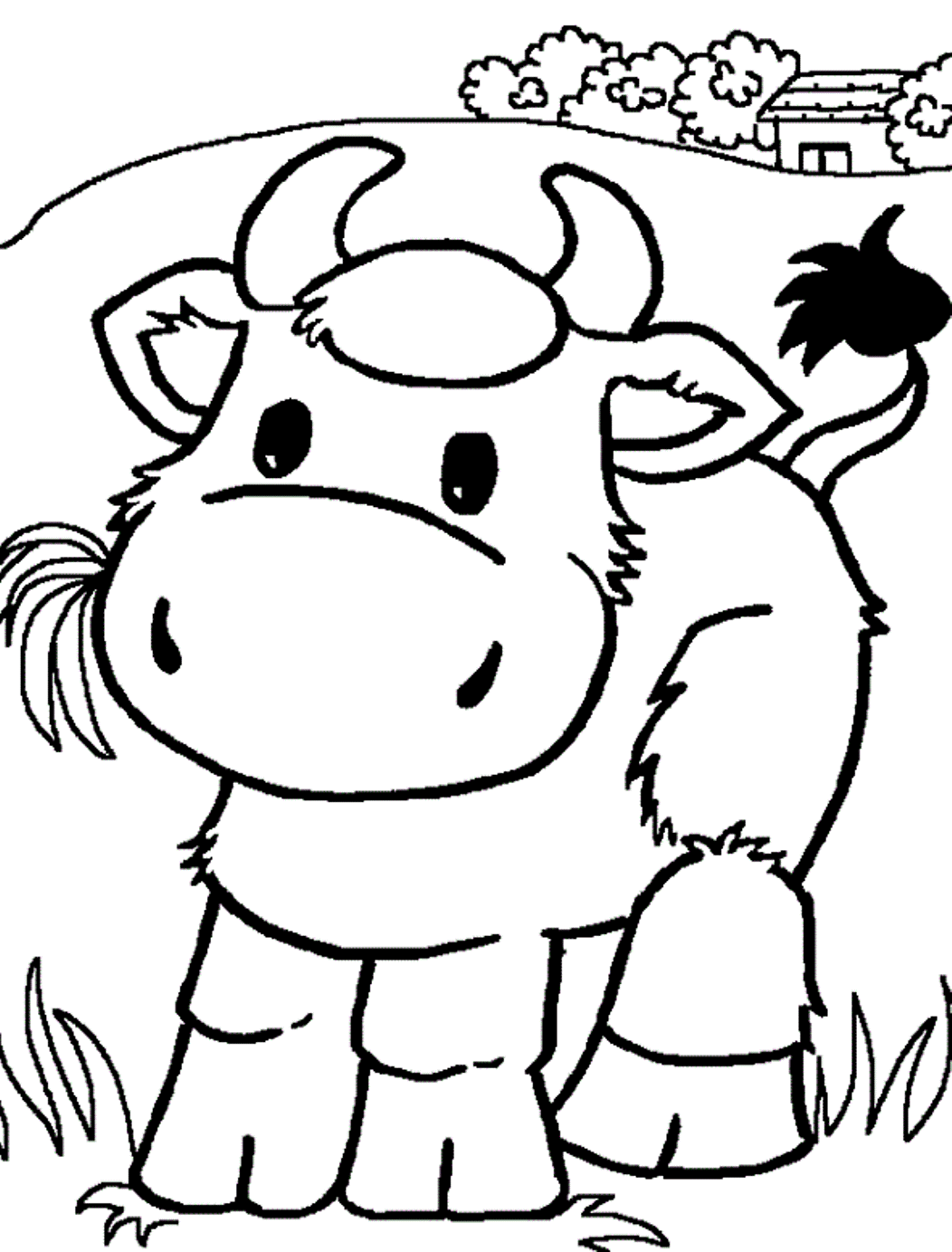 coloring pages of cows - Clip Art Library