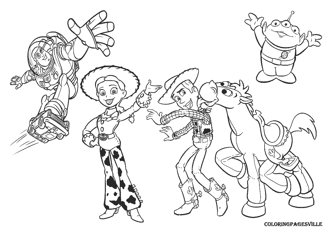 Toy Story Coloring Page Forky Outline