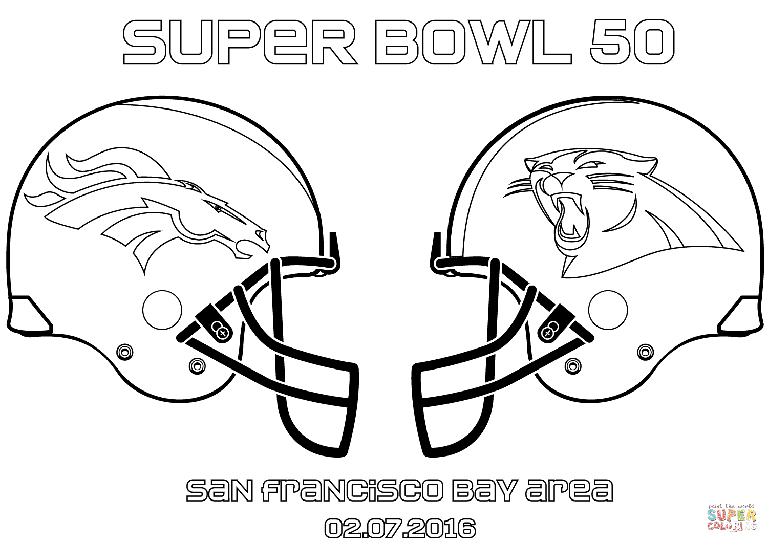 Super Bowl 50: Carolina Panthers vs. Denver Broncos coloring page
