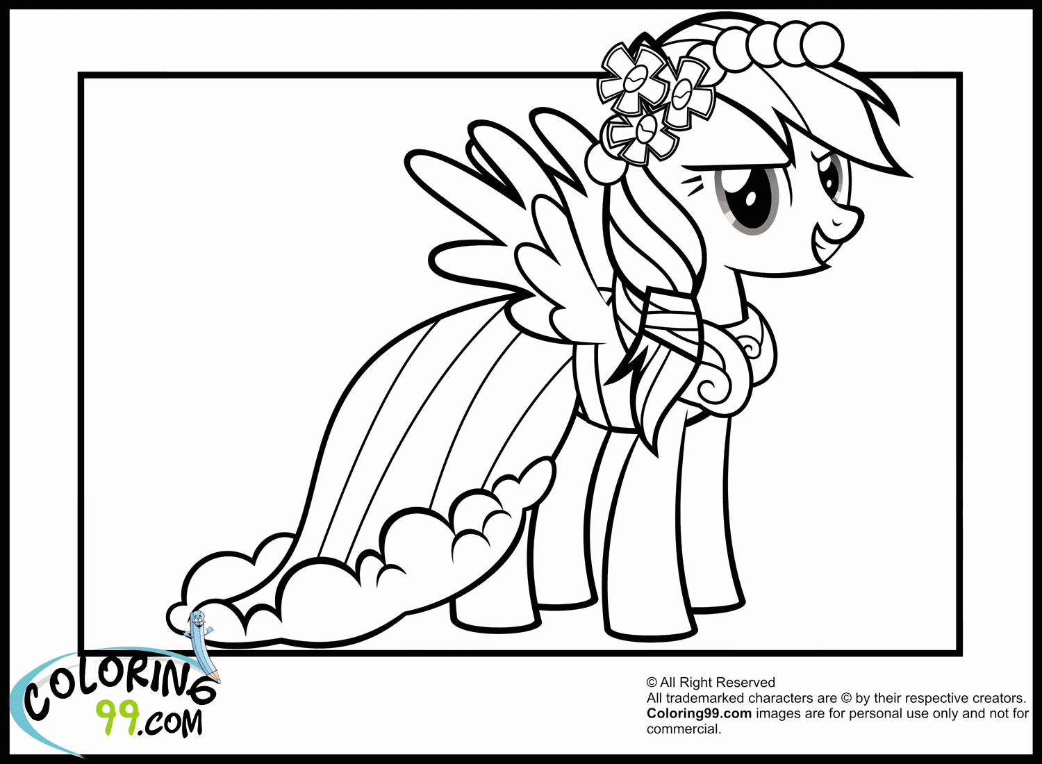 Coloring Pictures Of Rainbow Dash | High Quality Coloring Pages