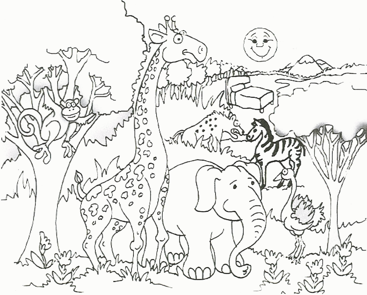 safari animals colouring pages   Clip Art Library