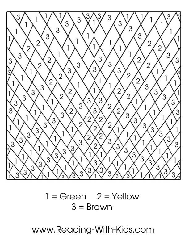 Free Printable Color By Number Math Pages