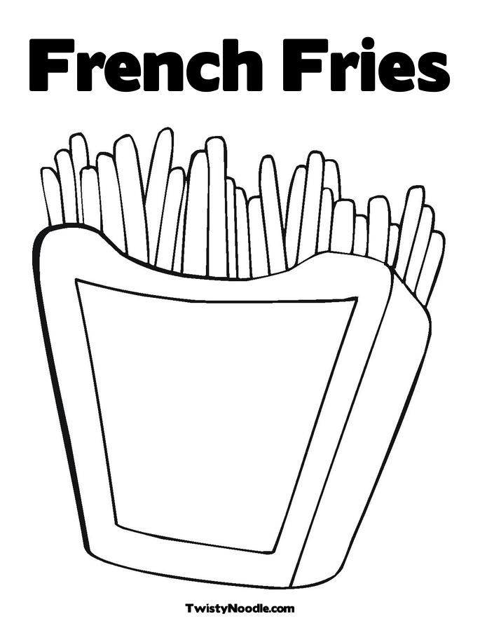 French Fries Coloring Pages | High Quality Coloring Pages