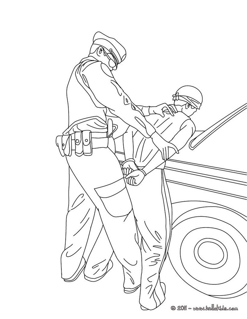 POLICEMAN coloring pages - Motorcycle police officer controlling