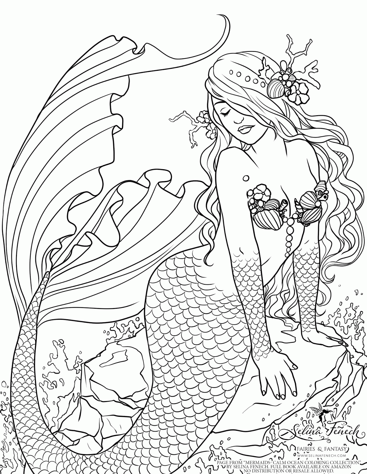 Mermaids | Coloring Pages for Kids and for Adults