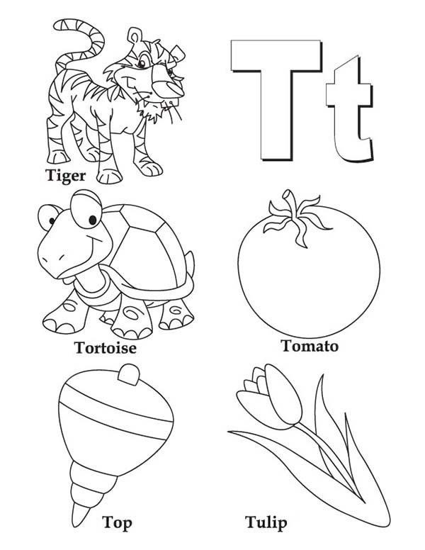 alphabet coloring pages t