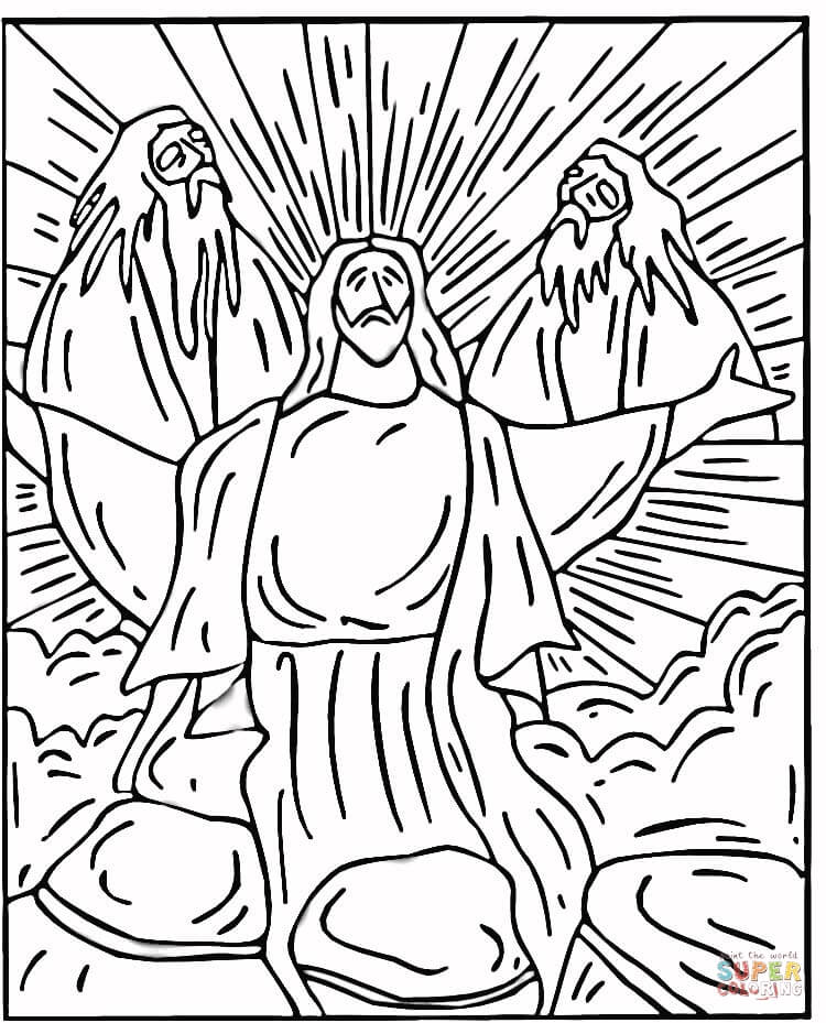 Transfiguration coloring page | Free Printable Coloring Pages